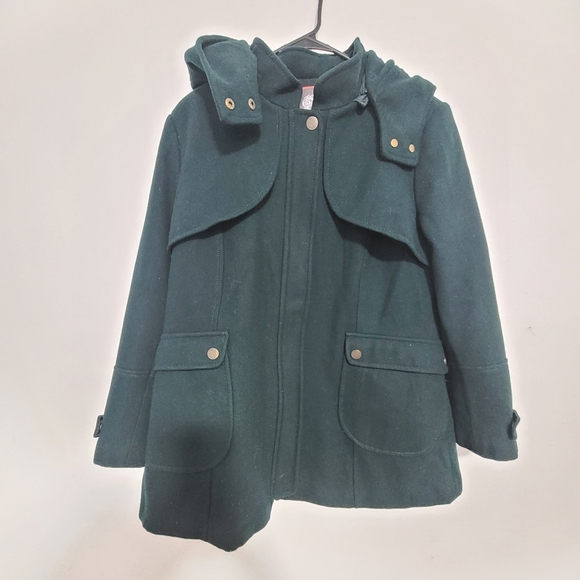 Vince camuto jacket Dark Green Hooded Coat wool - Picture 11 of 11